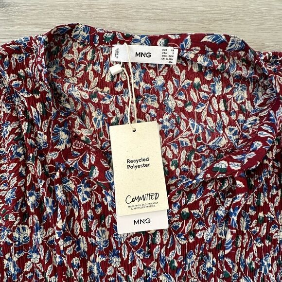 Mango‎ Floral print dress Red 2 NWT IN PACKAGING - Picture 9 of 11